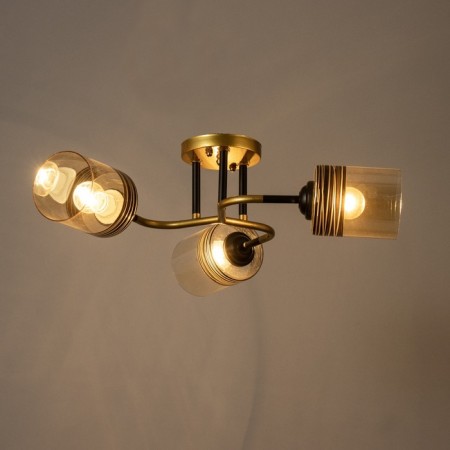Sinna chandelier 3he27 40W black and gold 50x50x27 cm Bayerlux-2