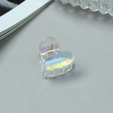Краб для волос "Аванти" (набор 6 шт) сердце, 2 см, прозрачный