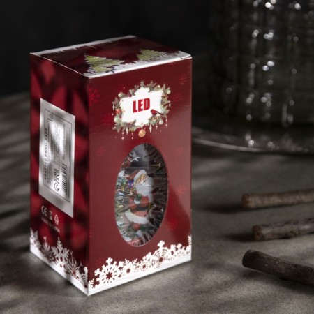 LED figure "Lantern with Santa Claus" 6 × 13 × 6 cm, plastic, batteries AG13x3, glow warm white-3