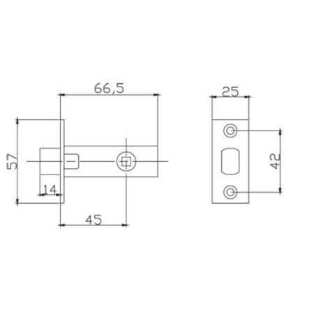 Latch Renz L 5-45 SN, color nickel matte-1