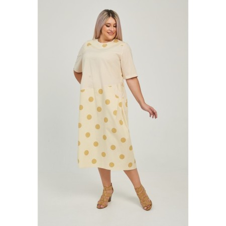 Female dress, size 62, beige color-2
