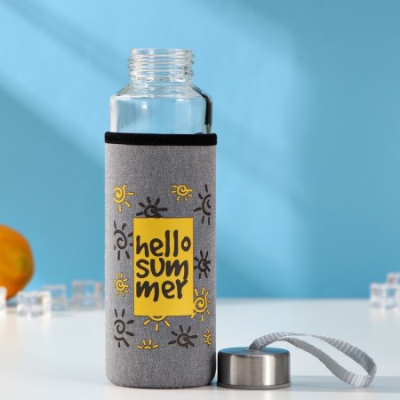A glass bottle in the Vanilla cover, 400 ml, h = 20 cm, MIX drawing-1