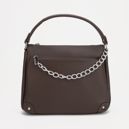 Cross-Bodi bag, lightning department, external pocket, brown color
