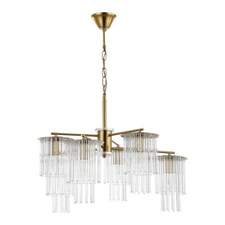 Suspended EVOLUCE lamp. Sle1122-303-06. Lynden. 6x40 watts, E14, 71x71x47 cm, brass color-1
