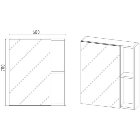 Viant mirror “Boston 60” 160x600x700 mm, right/left, without light-4