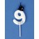Candle for Cake "Gentleman", number "9", white