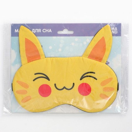 Mask for sleeping with ears "Kotik", 19.3 x 15 cm, yellow color-6