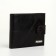 Male purse on the button, Textura, for cards, for coins, black color