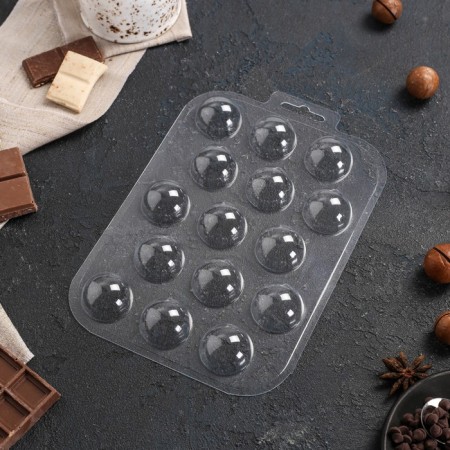 Form for chocolate and sweets Plastic “Sphere sweets”, 30 mm, color transparent color-1