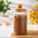 Glass Bank for bulk products with a bamboo cover "Eco", 1.05 l, 10 × 20.5 cm