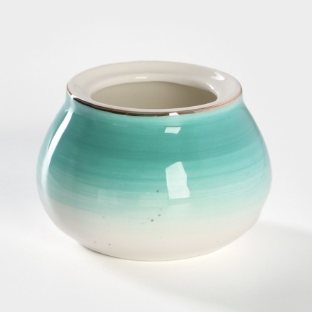 Porcelain sugar tower with a spoonful of the Milky Way, 330 ml, turquoise color-4