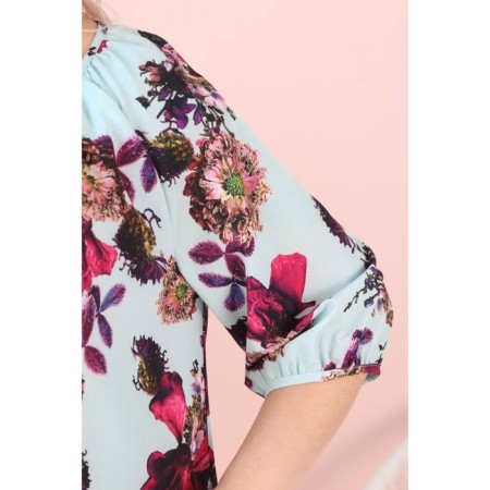 Female blouse, size 54, blue color-2