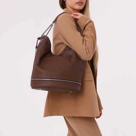 Love bag "Olivi" with lightning, brown color-6
