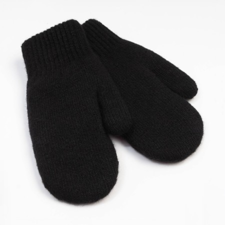 Female mittens, black color, size 7-8-1