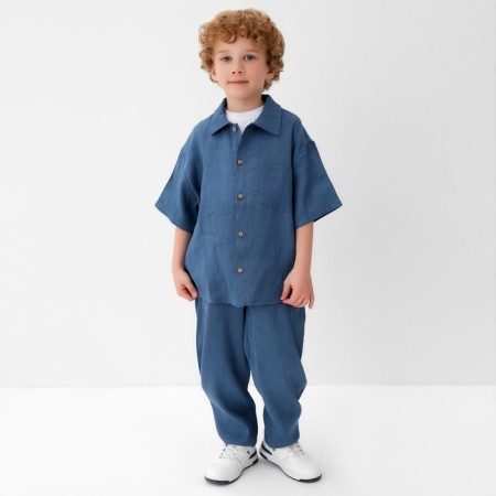 Board for the boy KAFTAN LINEN, p. 32 (110-116), blue-1