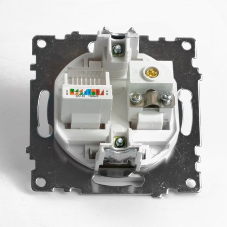 ROSET TV + computer RJ-45 (mechanism), Stekker series Catherine, White, GLS00-7106-01-3