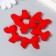 Busina for creativity plastic "Red bow with velvet spraying" 0.6x2.4x3 cm