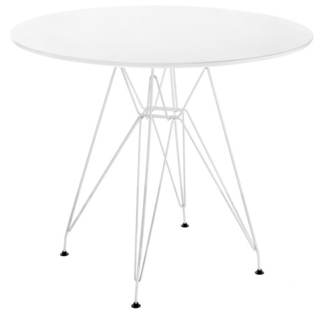Dining table Table MDF/Metal, white 90x90x76 cm