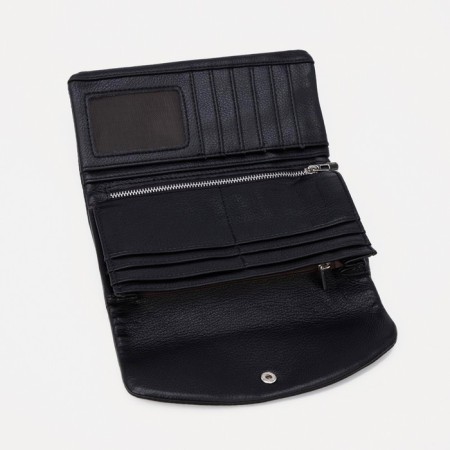 Women's wallet on the button, black color-2
