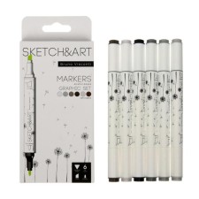 Set of art markers 6 colors Sketch & Art 