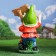 Garden figure "Dwarf with a Welcome sign with a rooster" 36x23x61cm
