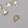 Decor for creativity metal, rhinestones "curved heart" gold, white 1.8x1.3x0.5 cm