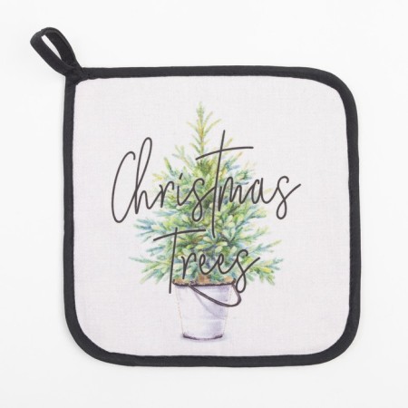 Kitchen "Christmas Trees" mittens-output 20x28 cm, a severity of 19x19 cm, 100% cotton-3