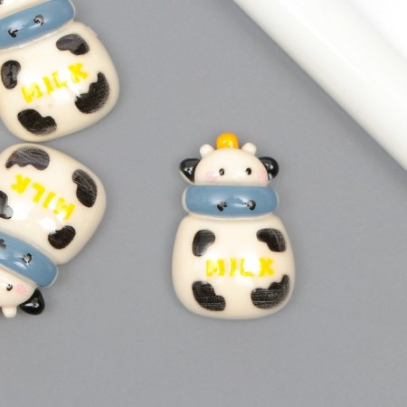 Decor for creativity Plastic "Cow in a Bank of Milk" 2.8x2x1 cm