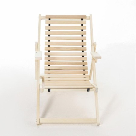 Flexible deck chair with armrests, linden 64x125x11 cm-3