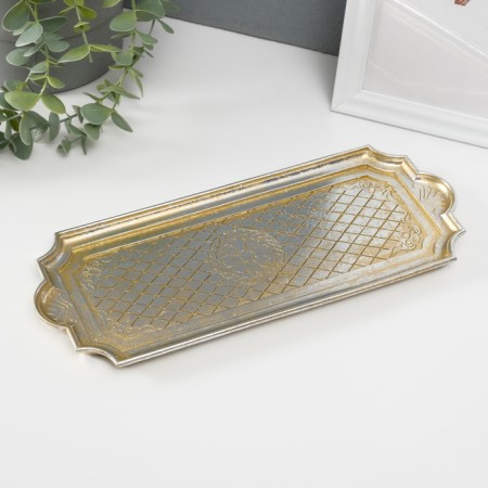 Interior polystone stand “Illusion. Flower” gold with a patina 28.5x11x1 cm