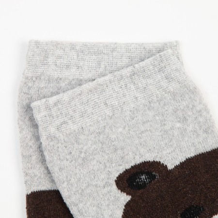 Women's terry socks "Bear", brown color, size 23-25-2