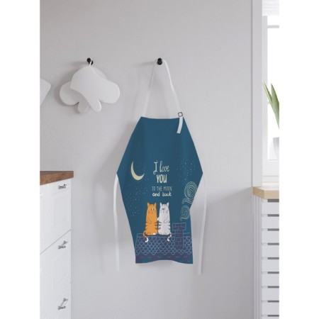Apron kitchen with a photo print "Cats on the roof", adjustable, size OS-1