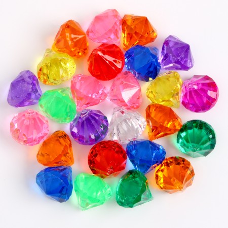 Crystals are plastic decorative, set 25 pcs., Size 1 pc. - 3 × 2.2 cm, color mix-2