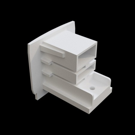 The end of the end for the Technical Trac-31W, 3.1x3.3.3.3 cm, white color is white.-5