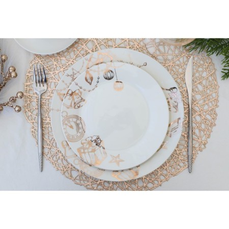 Porcelain dinner lunch share "Festive mood", D = 25.5 cm, white color-4