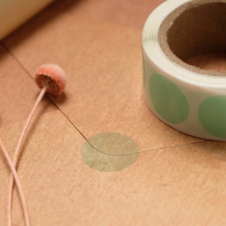 Stick transparent round color tape, mix, 2 x 2 cm, 300 pcs.-13