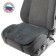 Front seat, artificial fur, size 48 x 48 cm, gray size