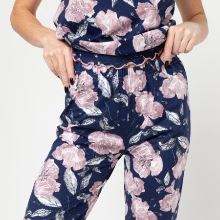 Female homemade set (T-shirt/pants), dark blue color, size 46-3
