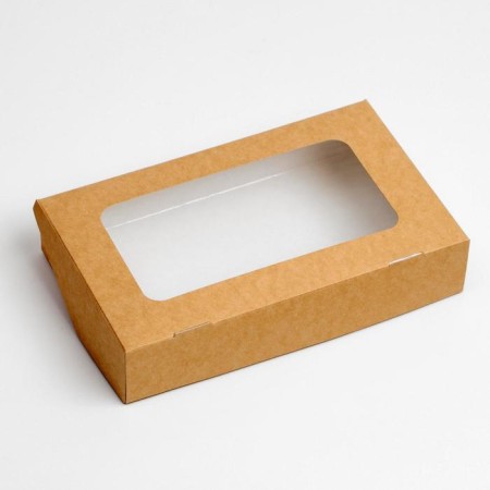 A set of folding boxes with a window, craft, 17 x 7 x 4 - 20 x 20 x 4 cm 3 pcs.-3