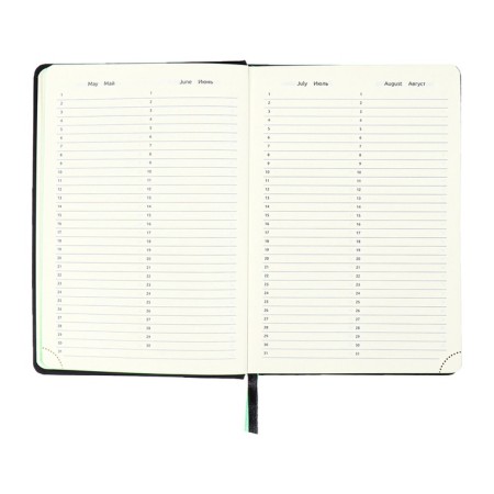 The diary is low, A5, 136 sheets, leatherette, Devente. ULTRA, hard cover, foil embossing, perforation, lies, block 70%, black/blue-7