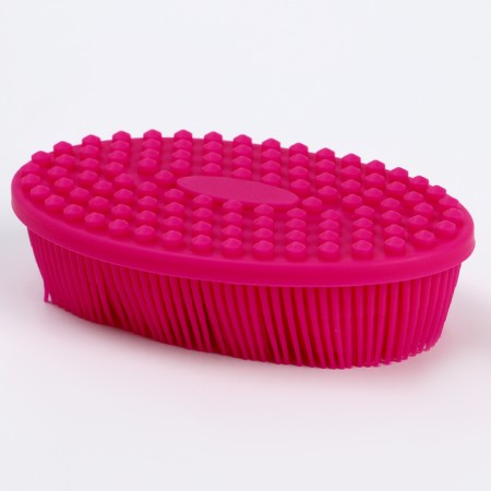 Baby silicone washcloth for swimming babies, pink color-2