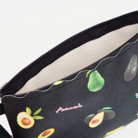 Cosmetic bag with lightning, black color-2