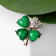 Brooch "Clover", white-green color in gold (indivisible packing 12 pcs., Price per pcs.)