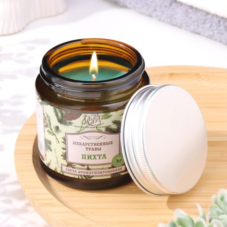 Candle in the jar flavored "fir", combustion time 15 hours