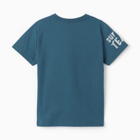 T -shirt for a boy, emerald color, height 134 cm-3