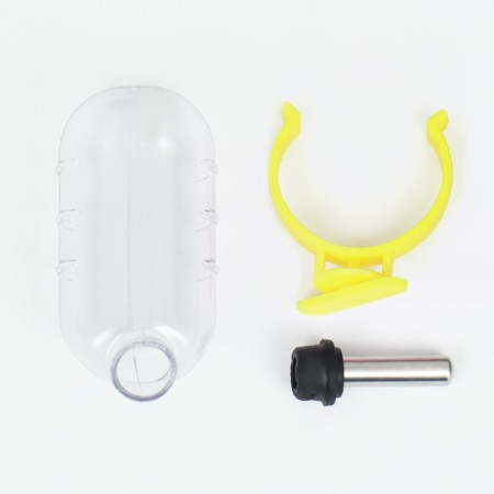 Drill for rodents with a metal nose, 60 ml, transparent with yellow mount-7