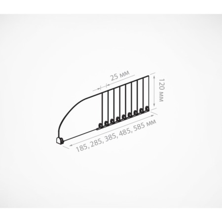 Plastic separator 120 mm high, l = 285-485 mm, transparent-4