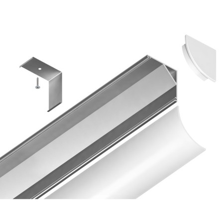 Profile aluminum angular round Ambrella Illumination Alum Profile, GP2100al, 2000x15.7x15.7 mm, silver color, matte disper-2