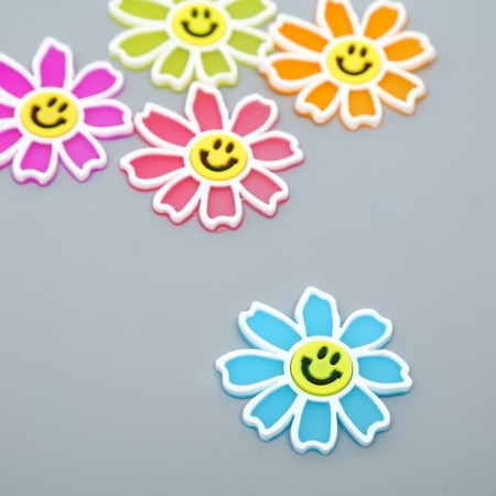 Decor for creativity rubber "Chamomile Smile" set 10 pcs MIX 4x4 cm-1
