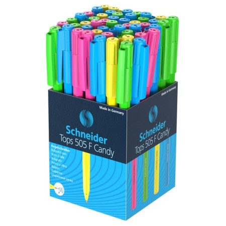 Ballic handle Schneider "Vizz f Neon", node 0.8 mm, blue ink, transparent case, neon mix-3